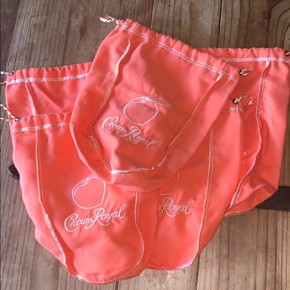 5 Crown royal bottle bags peach 🍑